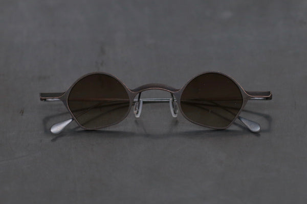 Rigards Copper Titanium Hand Polished Shaped Frame Eyeglasses RG1923CU Series RG-RG1923CU-QTSKSQTP Bronze Frame Dark Bronze